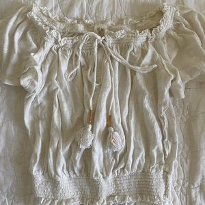 Free people white flowy top